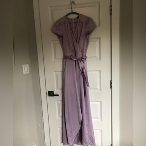 Le Chateau Satin Wrap-style Dress